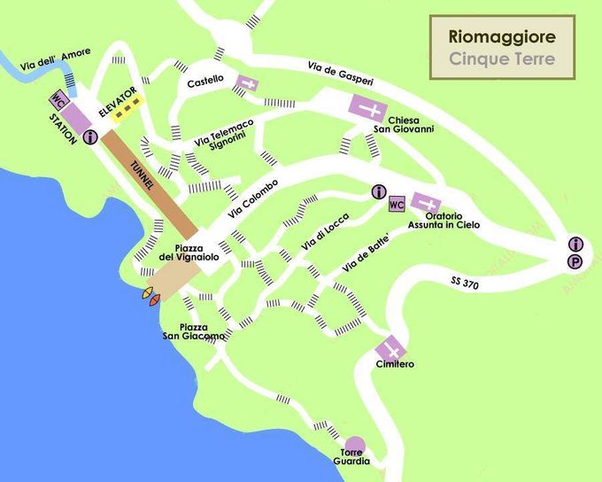 Mappa paese Riomaggiore / Riomaggiore village map